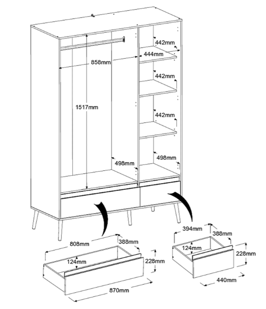 AALBORG ARMOIRE 3 PORTES