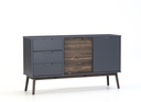 BUFFET NUSSA 2P3T GRIS ANT./CIRE FONCE