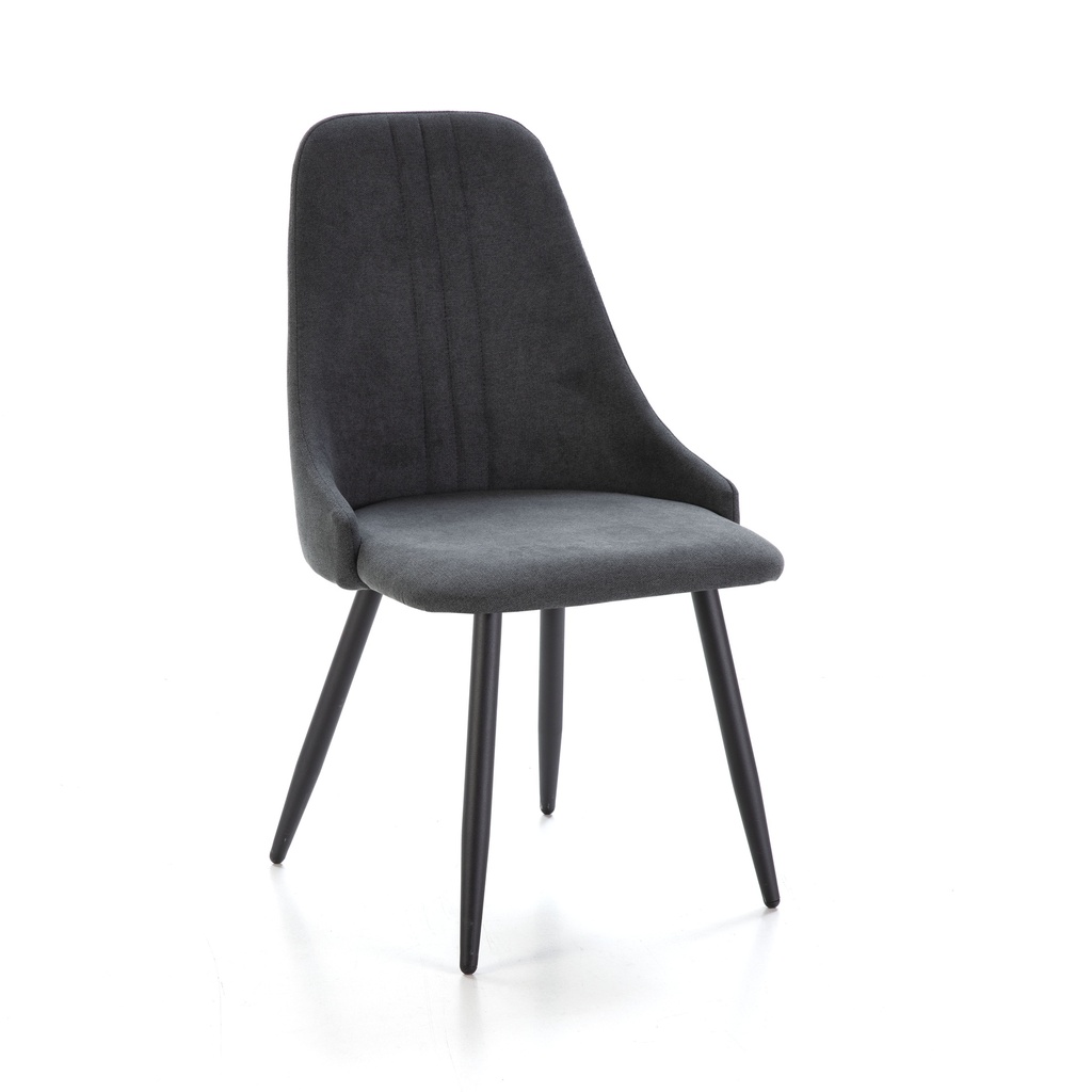 CHAISE MANI GRIS FONC  /PIED NOIR 4P/C