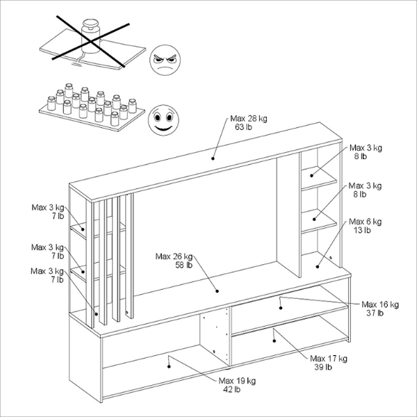 Meuble TV SHADE  BLANC / CHENE JAPON