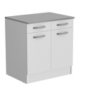 EKO BLANC MEUBLE BAS B80 2 PORTES 2 TIROIRS L.80 H.86 P.60 cm