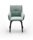 FAUTEUIL MALIBU TURQUOISE PIED METAL NOIR DIM : 57x54x47 / 64/91 cm.