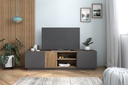 MEUBLE TV UDINE 3PORTES 2NICHES ARDOISE/SABI DIM : L.180.5 X H.48 X P.41.6 CM