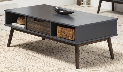 [14458] TABLE BASSE NUSSA 1T GRIS ANT./CIRE FONC