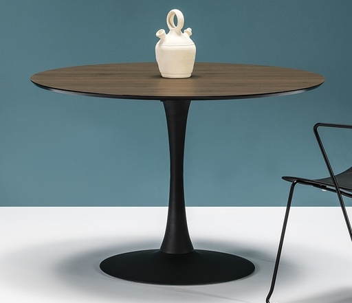 [12109] TABLE RONDE ODA 110CM NOIR/NOYER