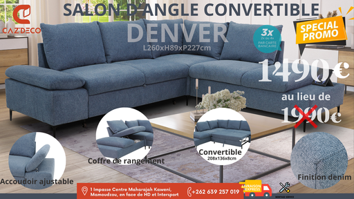 [DENVER A106811] DENVER ANGLE CV/REV COFFRE -  DENIM 14 (260X227X89 )